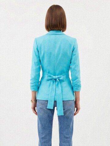 AVENUE N°29 Blazers 'Linen Structured Blazer With Belt' in Blauw