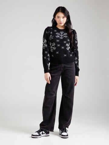 VERO MODA Sweater 'VMSNOWY FROST' in Black