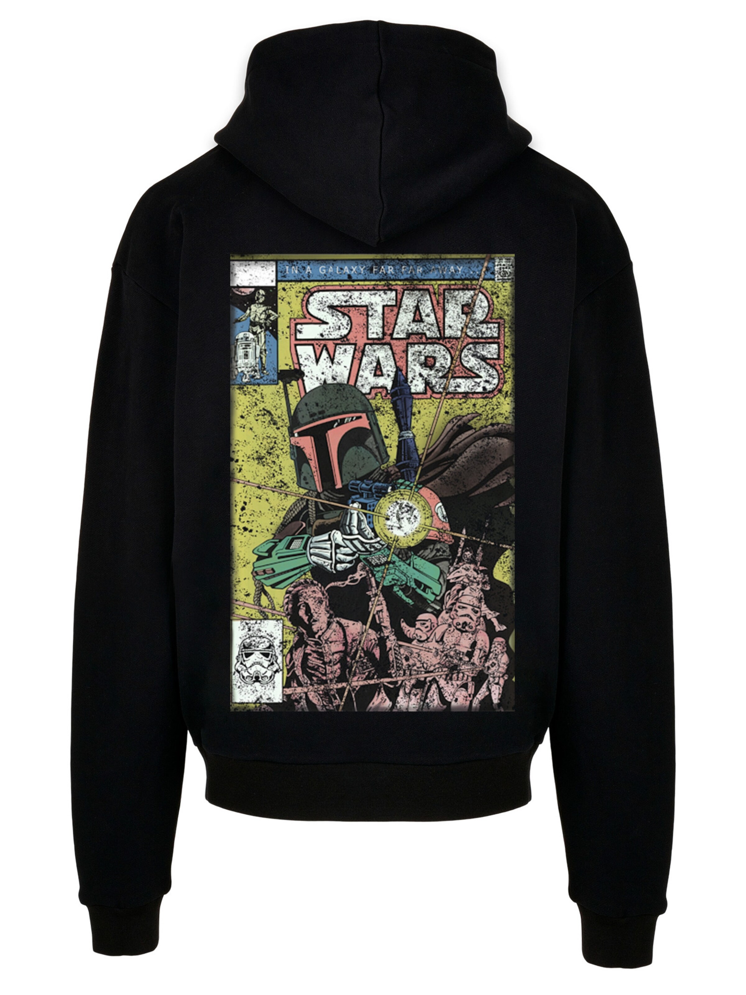 Sweat-shirt 'Star Wars Boba Fett Comic' F4NT4STIC en noir : devant