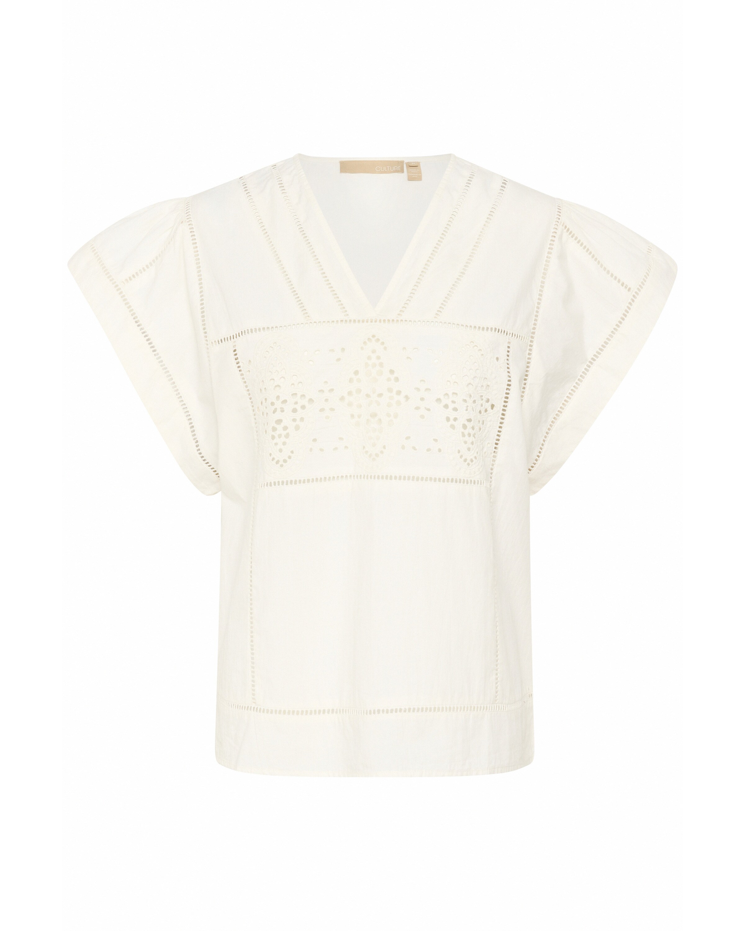 CULTURE Bluse 'Leso Olena' i hvid: forside