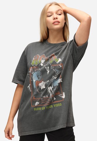 Recovered Shirt 'ACDC Blow Up Your Video' in Grey: front