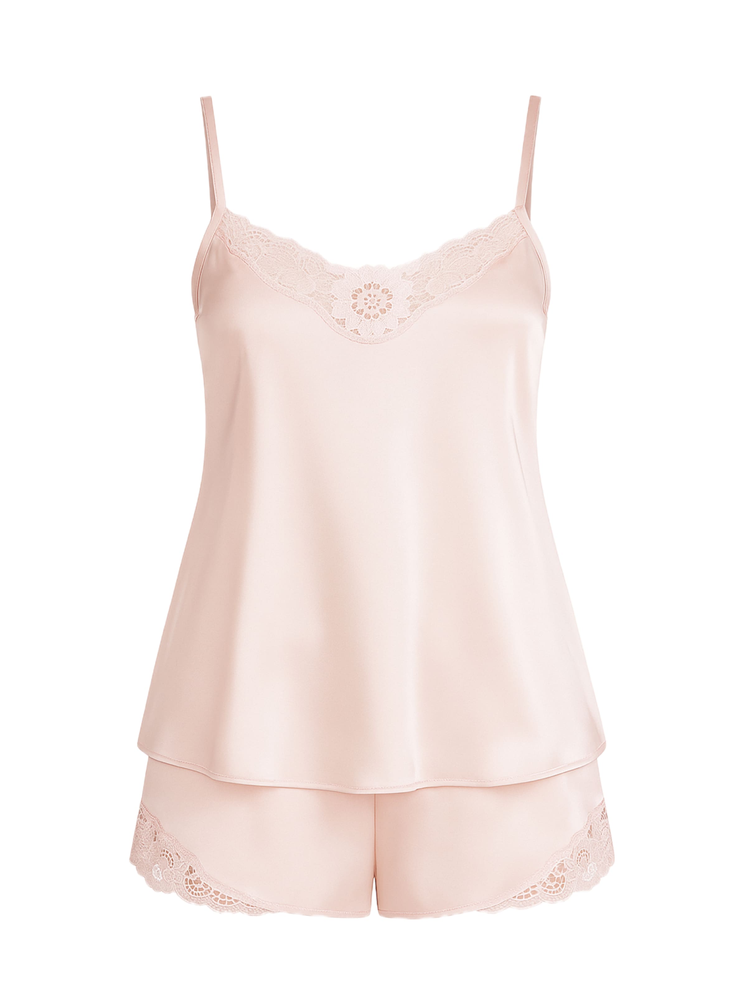 C&City Korte pyjama in Beige: voorkant