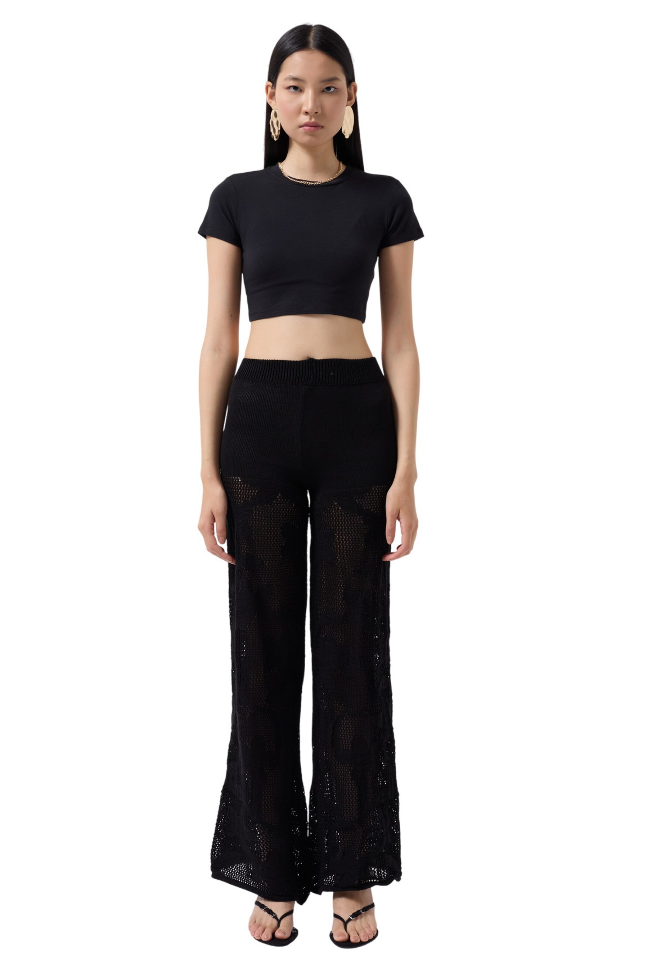 WOMAN VISION Bootcut Broek in Zwart: voorkant