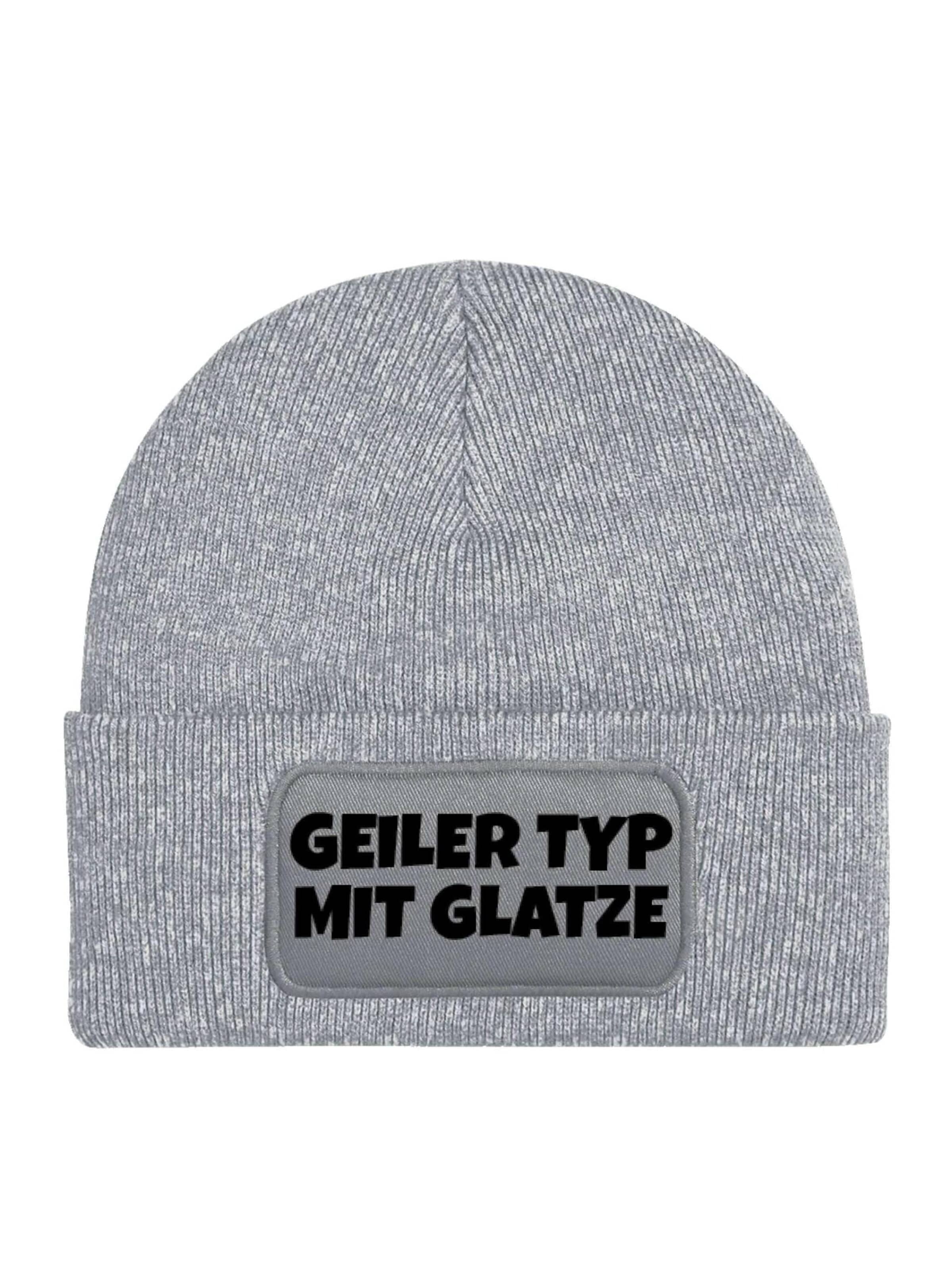 Youth Designz Mütze 'Geiler Typ mit Glatze'‌‌‌ in Grau: Vorderseite