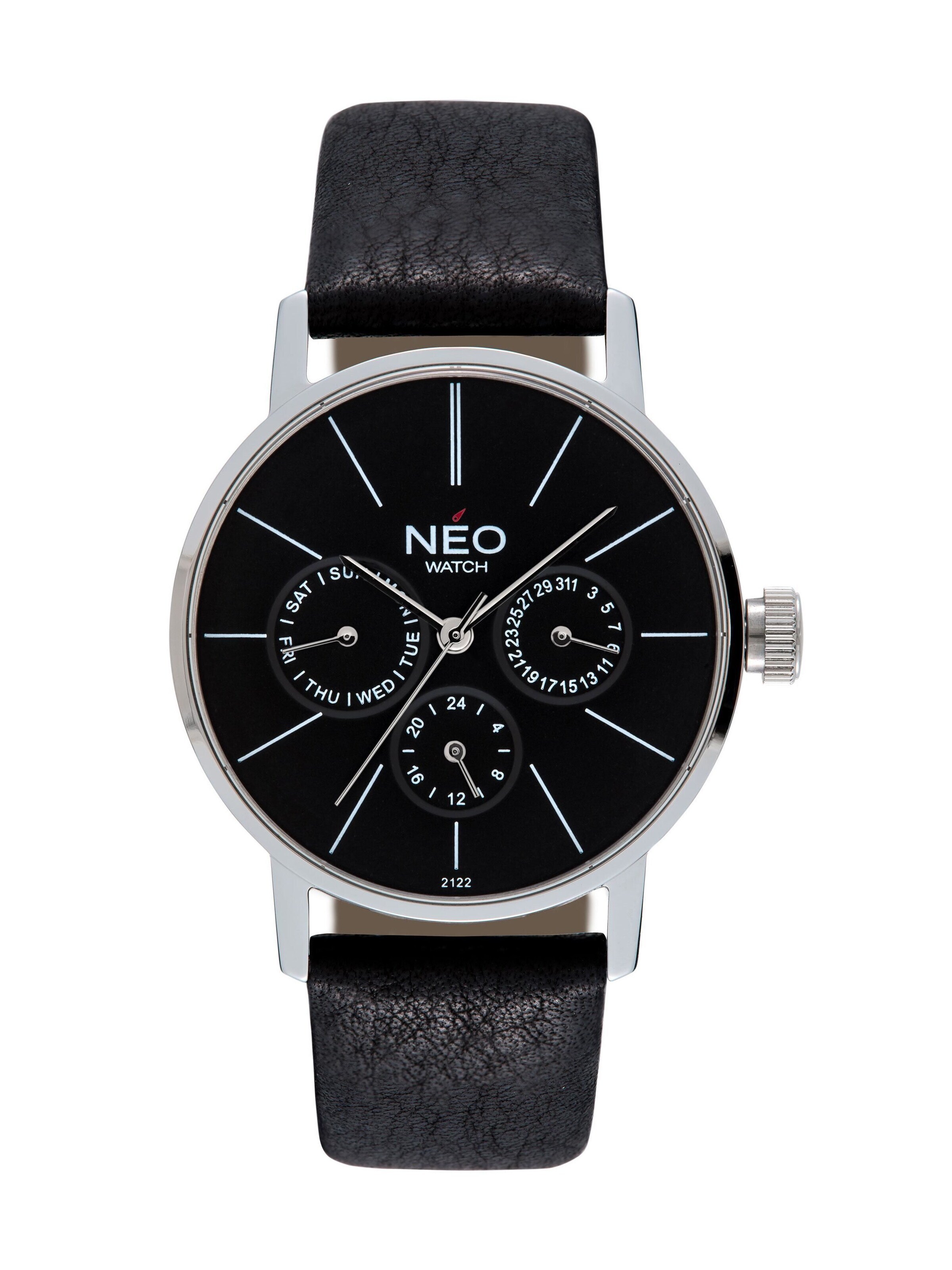 NEO watch Analoguhr 'Damenuhr Armbanduhr Quarzuhr MINIMALISM'‌‌‌‌‌‌‌‌‌ in Schwarz: Vorderseite