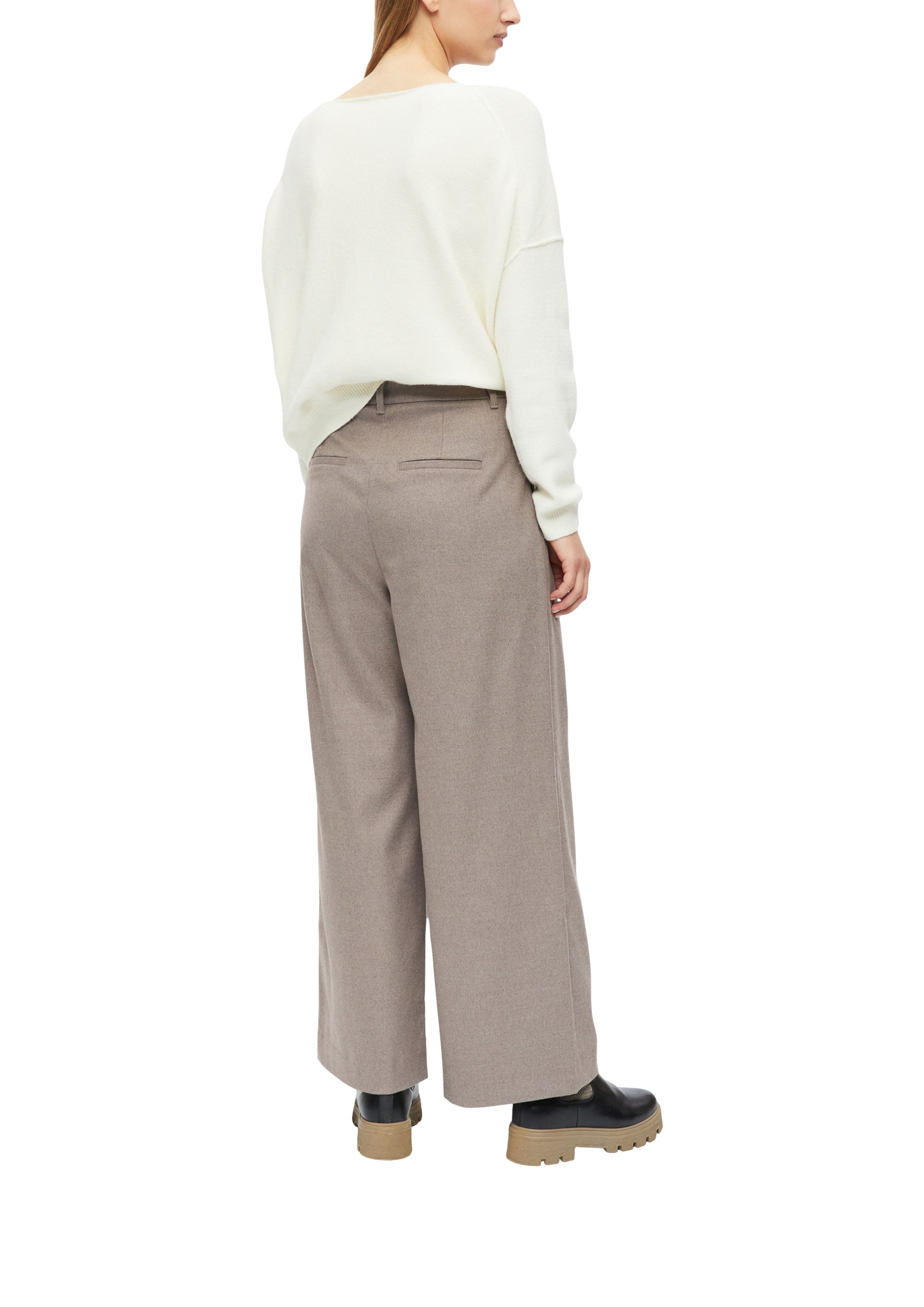 s.Oliver Wide Leg Hose in Braun: Rückseite