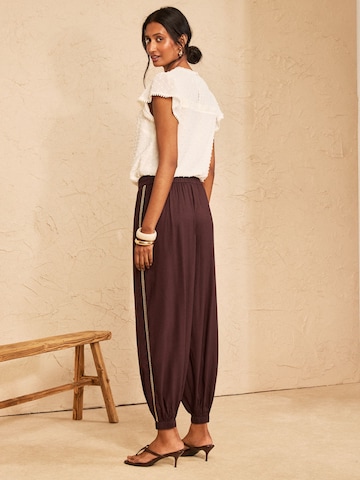 Barrel Pantalon harem love & roses en marron