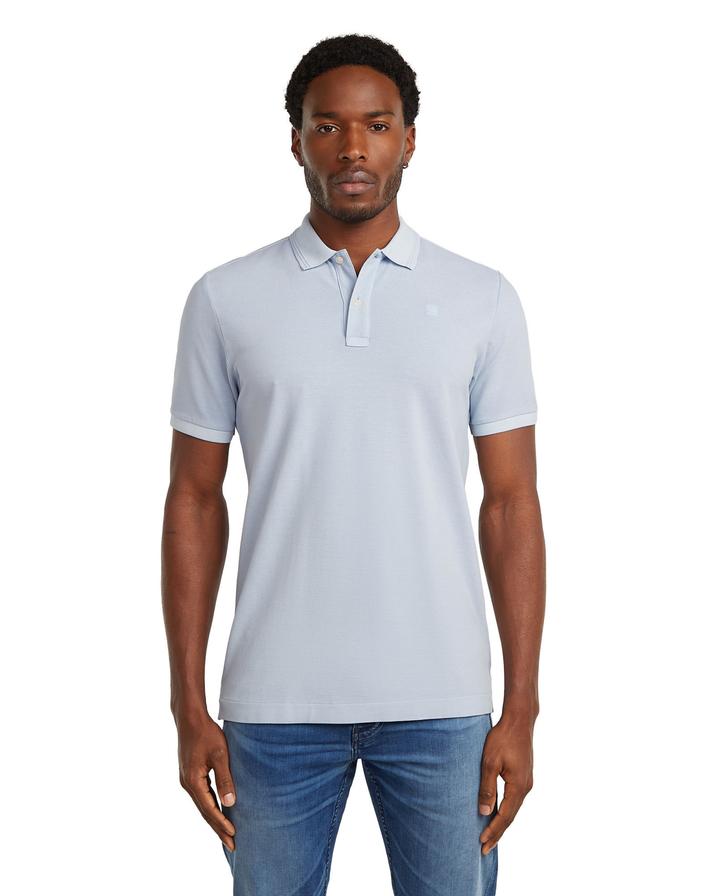 G-STAR Poloshirt - 'Dunda Overdyed Slim Polo' in Blau: Vorderseite