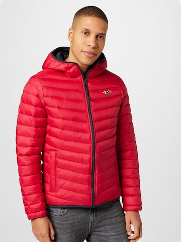 HOLLISTER Winter Jacket in Red: front