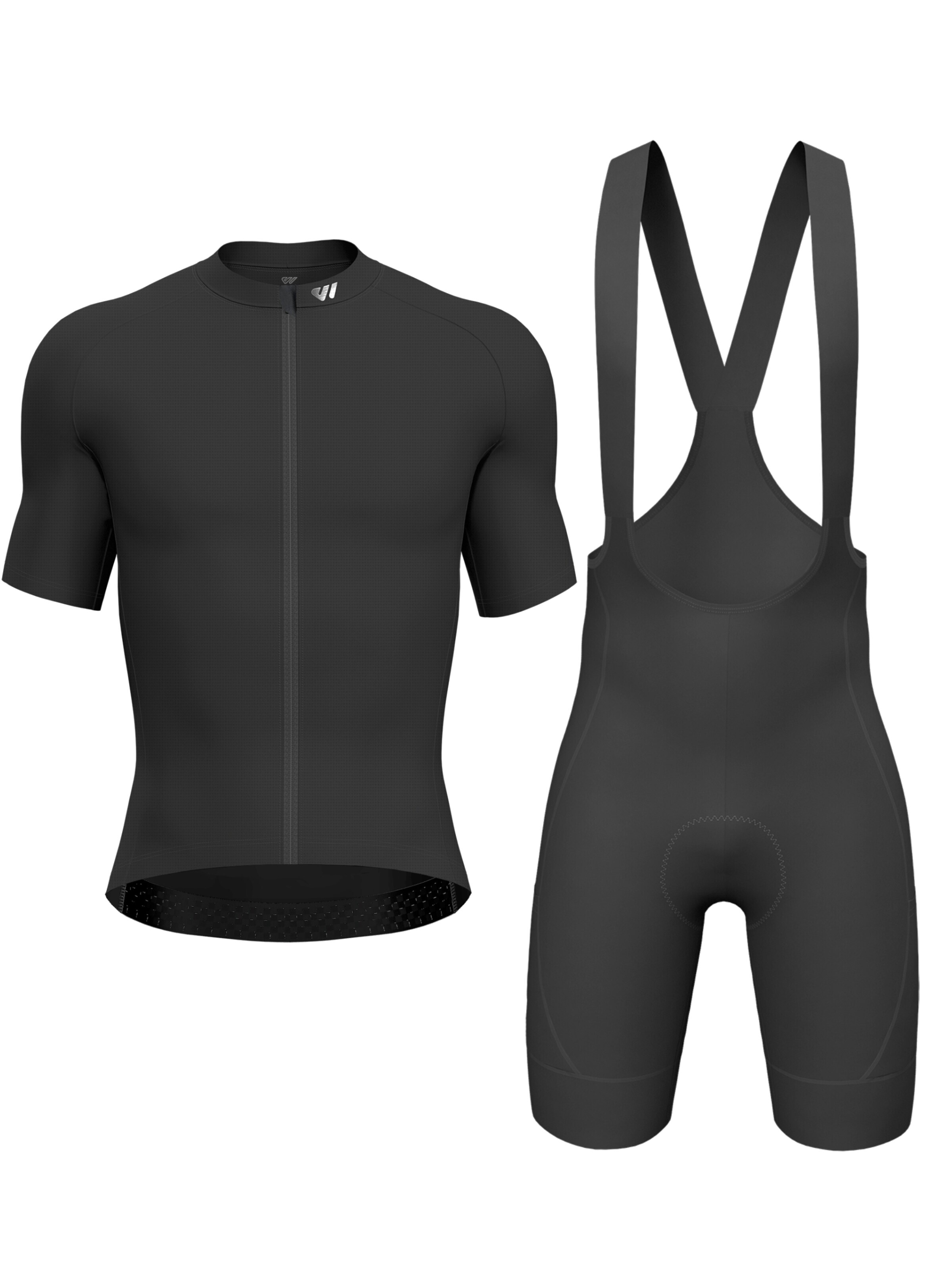 WULIBIKE Sweatsuit 'Radsport-Set 'Aero-Kompression'' in Black: front