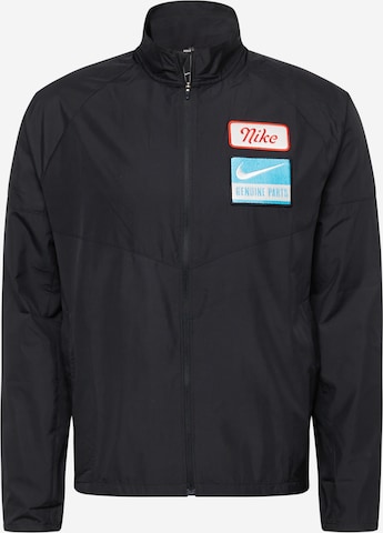 NIKE Athletic Jacket 'MILER' in Black: front