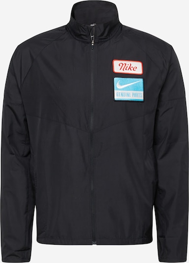 NIKE Veste de sport 'MILER' en aqua / rouge / noir / blanc, Vue avec produit