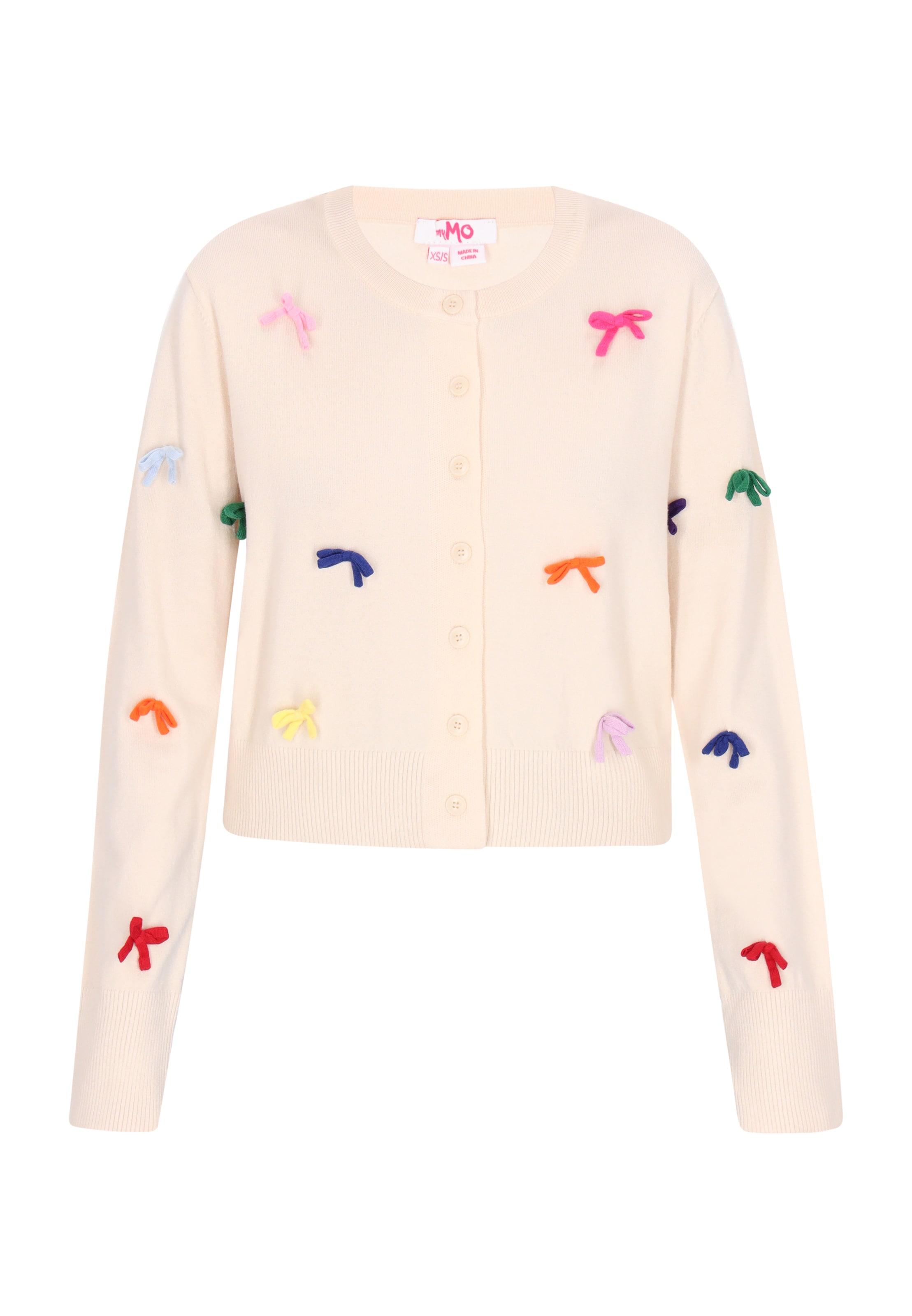 MYMO Neuletakki värissä valkoinen: etupuoli