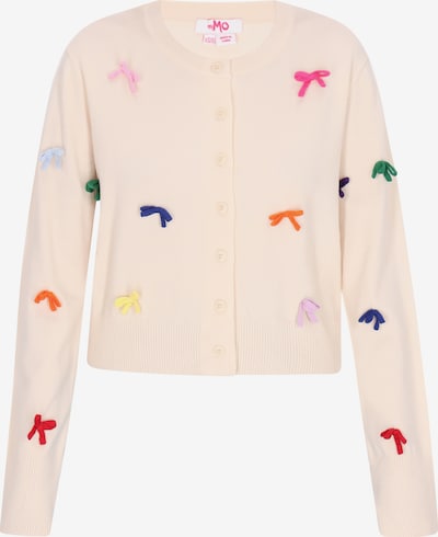 Kardiganas iš MYMO, spalva – levandų spalva / tamsiai oranžinė / tamsiai raudona / vilnos balta, Prekių apžvalga