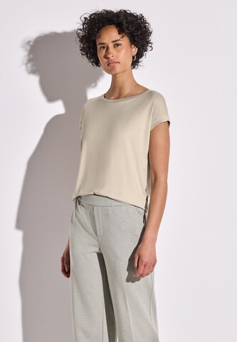 STREET ONE Shirt mit Dekortape in Beige: Vorderseite