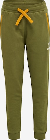 Hummel Tapered Workout Pants in Green: front