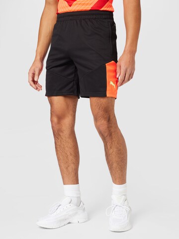 PUMA - Regular Calças de desporto em preto: frente