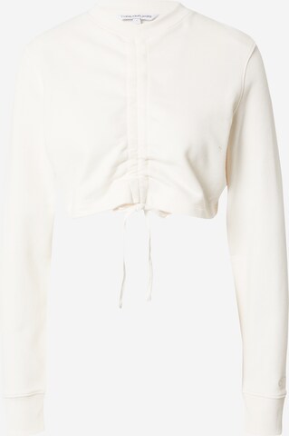 Sweat-shirt Calvin Klein Jeans en blanc : devant