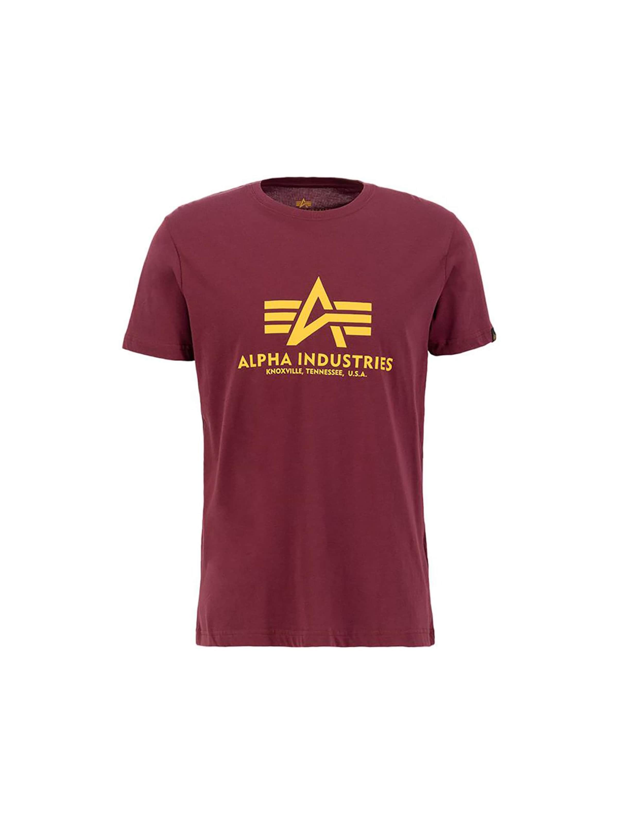 ALPHA INDUSTRIES Majica 'Basic Logo' | rdeča barva: sprednja stran