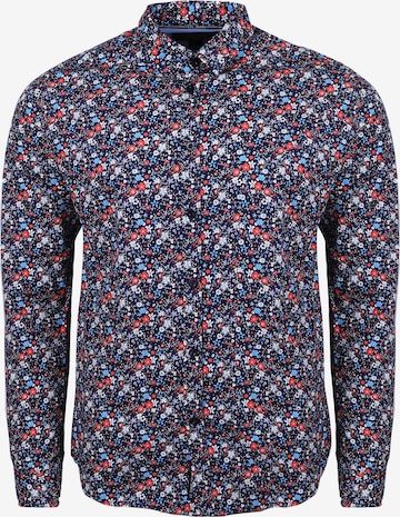 Le Temps Des Cerises Regular fit Button Up Shirt 'TRIX' in Blue: front