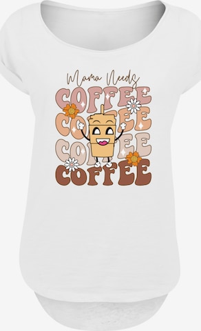F4NT4STIC Shirt 'Mothers Day Coffee Lover Mom Caffeine Addiction Coffee Cup' in Wit: voorkant