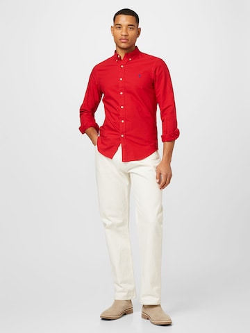 Coupe slim Chemise Polo Ralph Lauren en rouge