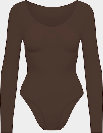 Body modelant 'Bodysuit Sculpting Shapewear Longsleeve mit Slip' cfab (formerly creamy fabrics) en marron : devant