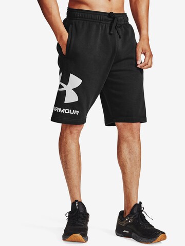 Regular Pantalon de sport 'Rival' UNDER ARMOUR en noir : devant