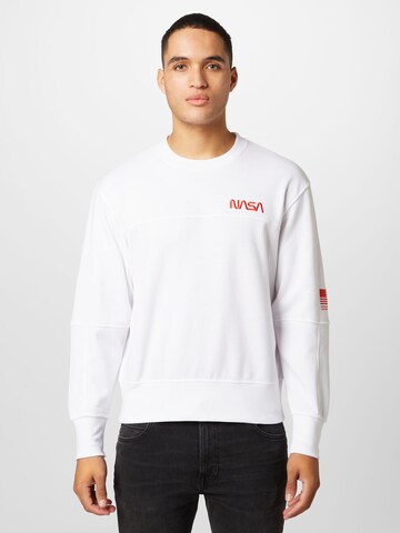 Sweat-shirt 'NASA' JACK & JONES en blanc : devant