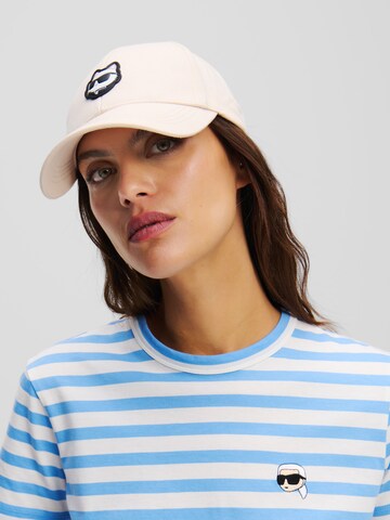 Cappello da baseball di Karl Lagerfeld in beige: frontale