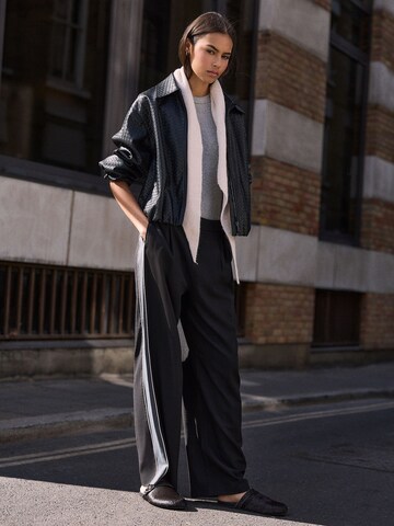 Next Wide leg Bandplooibroek 'N. Premium' in Zwart