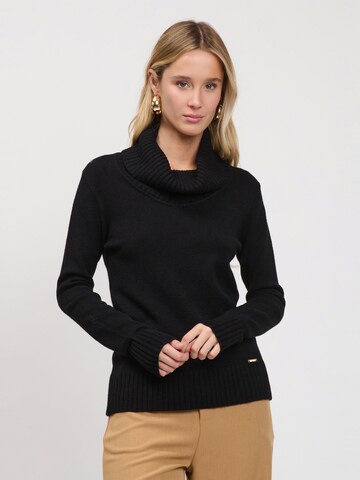Influencer Pullover in Schwarz: Vorderseite
