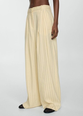 MANGO Wide leg Pants 'Delta' in Yellow: front