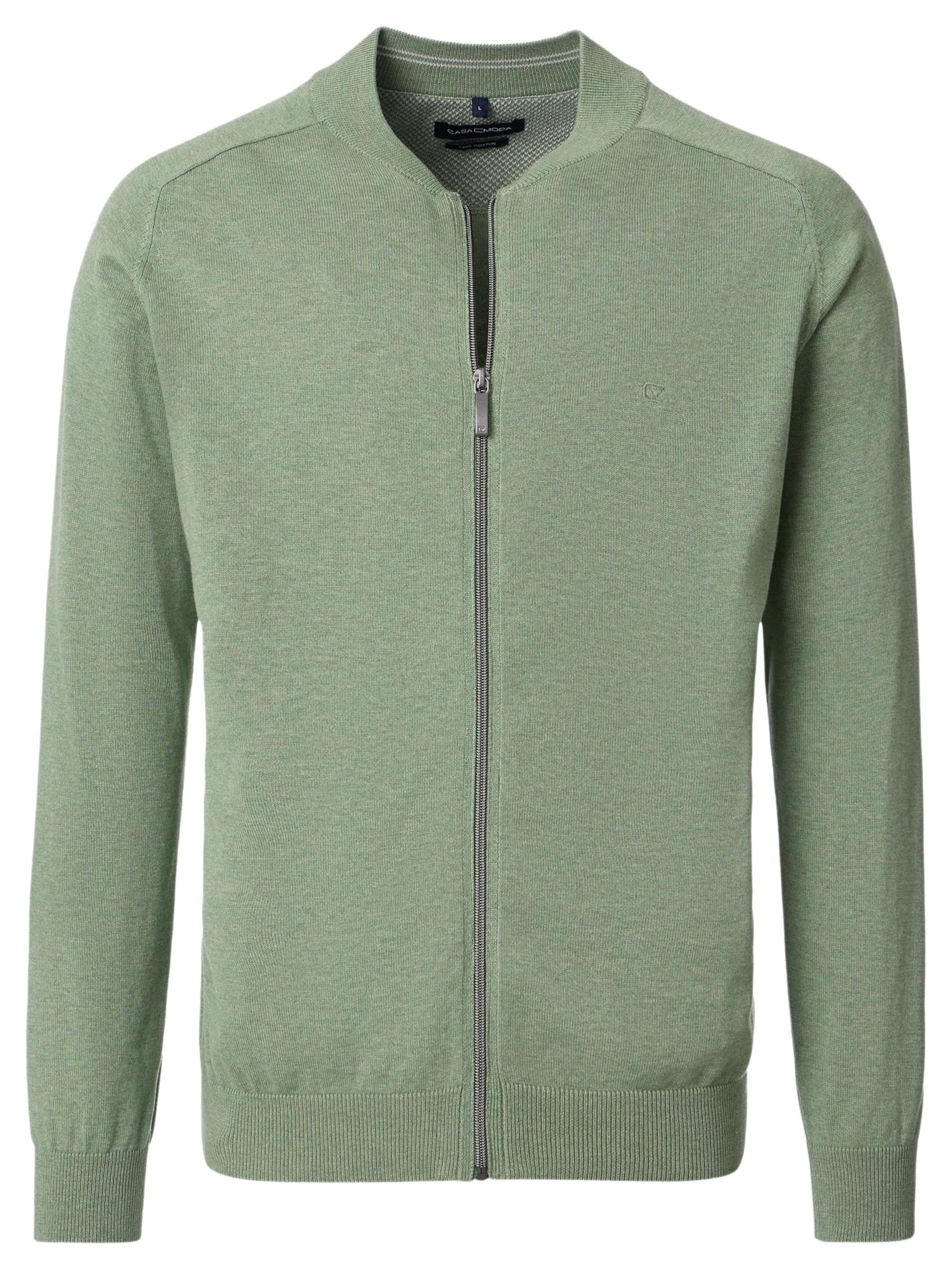 CASAMODA Knit Cardigan 'Basic' in Green: front