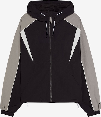 Bershka Välikausitakki värissä vaaleanharmaa / musta, Tuotenäkymä