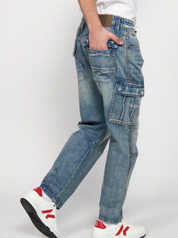 KOROSHI Regular Cargojeans in Blauw