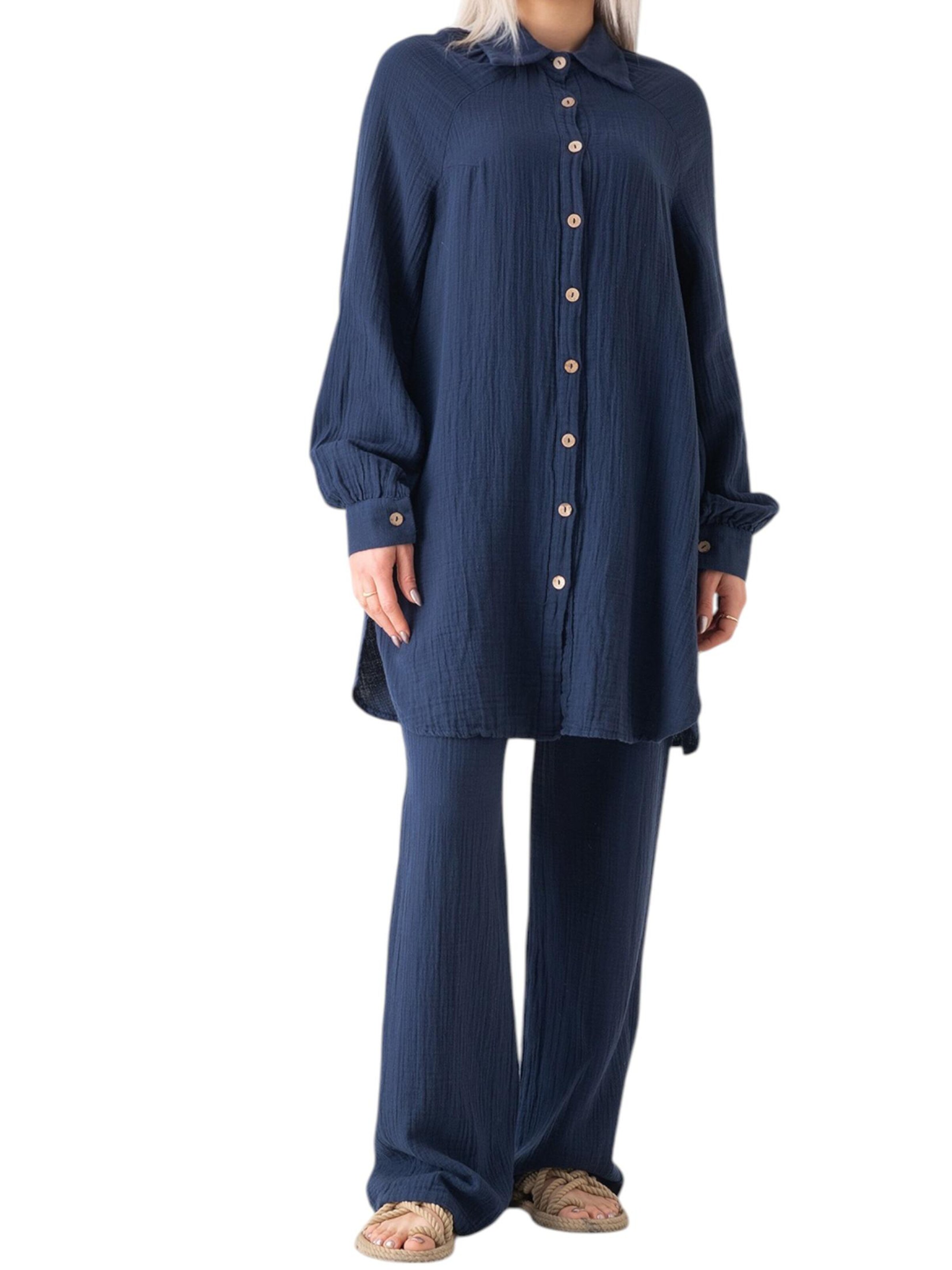 WENOR Bluse 'Noura Modest'‌‌‌ in Blau