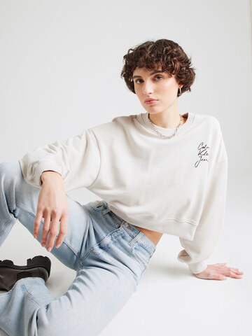 Sweat-shirt Calvin Klein Jeans en gris : devant