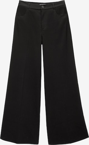 Pull&Bear Wide leg Pants in Black: front