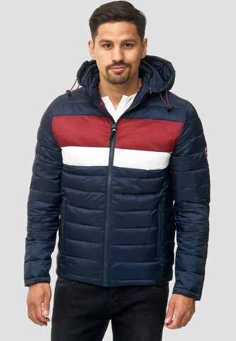 INDICODE JEANS Winterjas 'Hampshire' in Blauw: voorkant