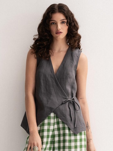 AmourLinen Top 'Blanca' in Grey