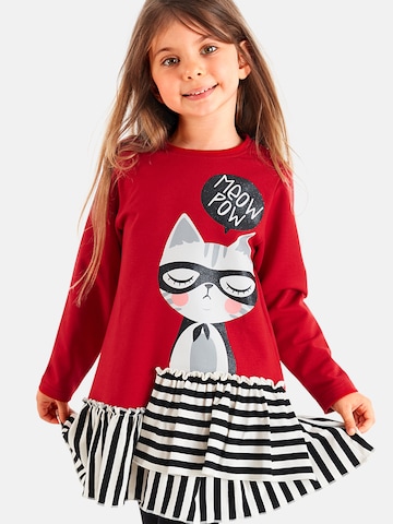 Robe 'Meow' Denokids en rouge : devant
