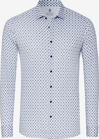 DESOTO Slim fit Button Up Shirt in Blue: front