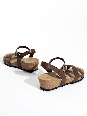 Bayton Sandalen met riem 'Canberra' in Bruin