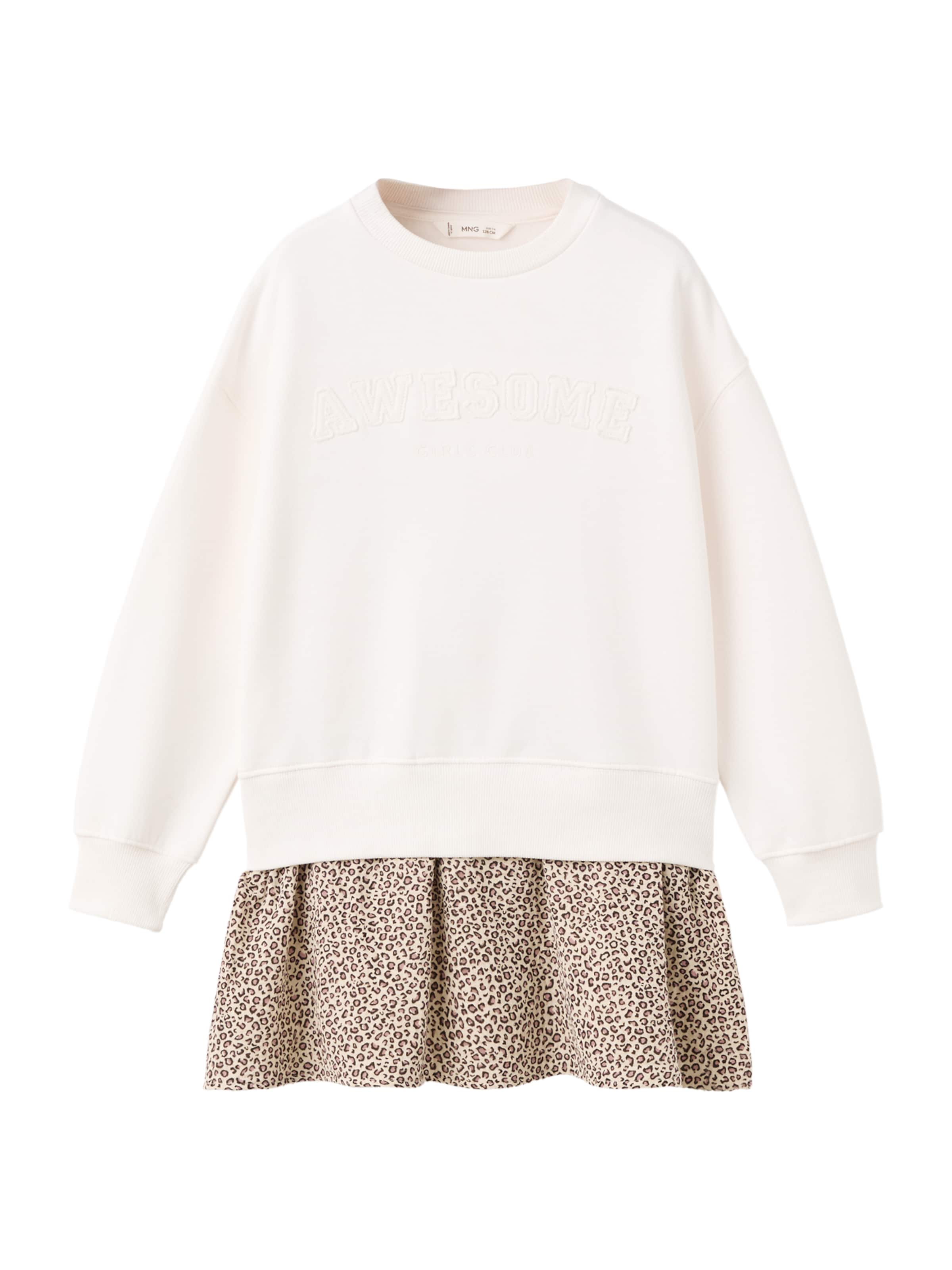 Abito 'AWESOME' di MANGO KIDS in bianco: frontale