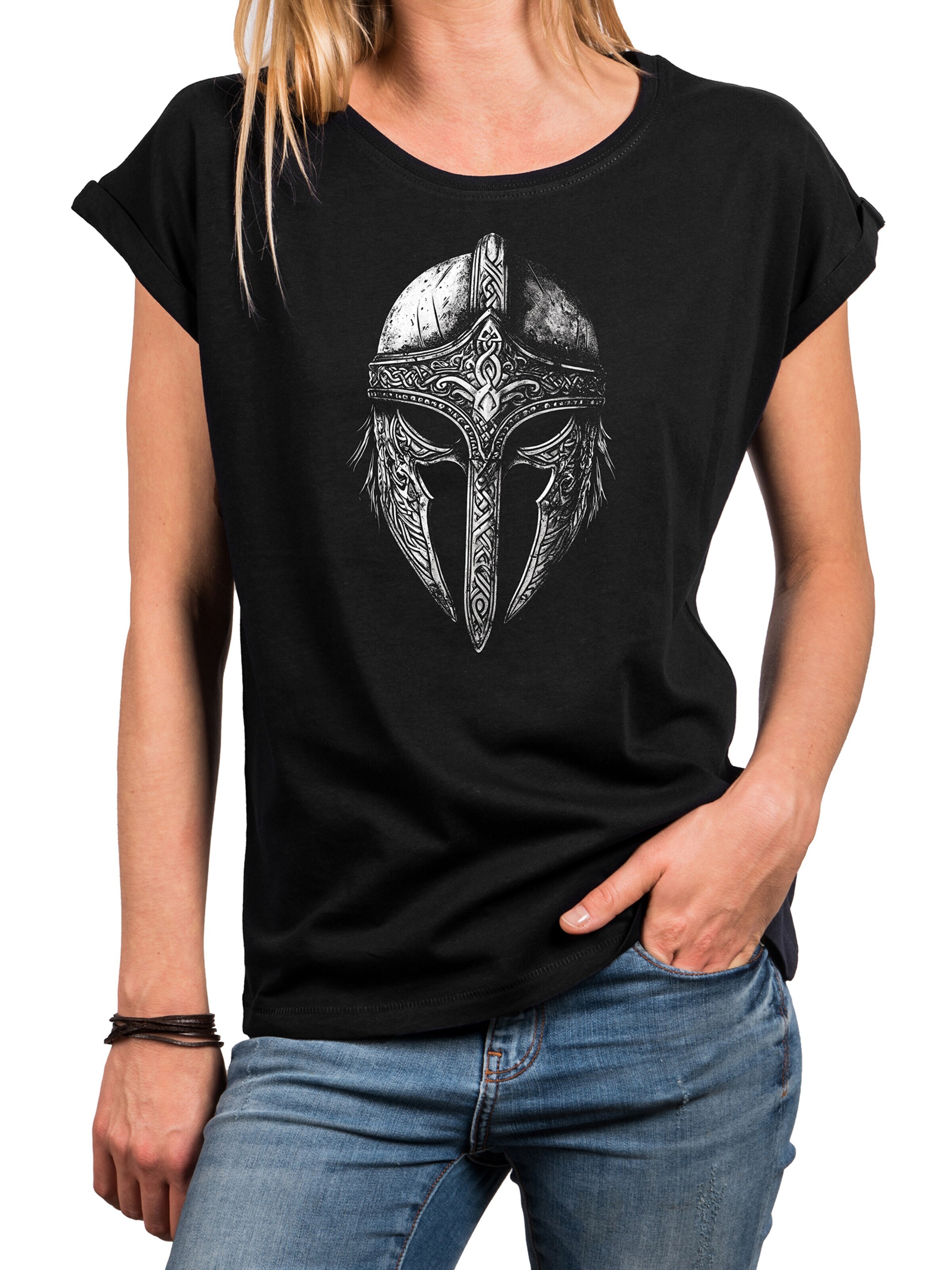 MAKAYA Shirt 'Vikinger Helm' in Black