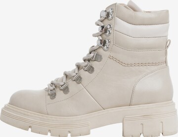 MARCO TOZZI Lace-Up Ankle Boots in Beige