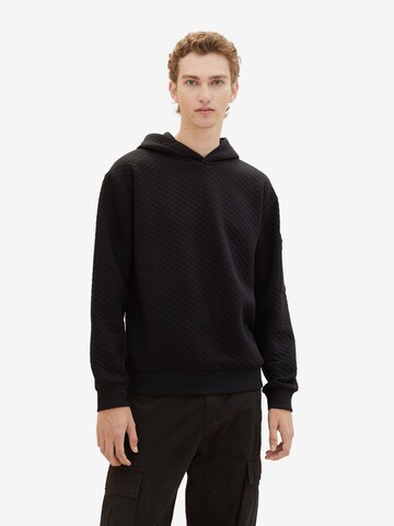 TOM TAILOR DENIM Sweatshirt in Black: front