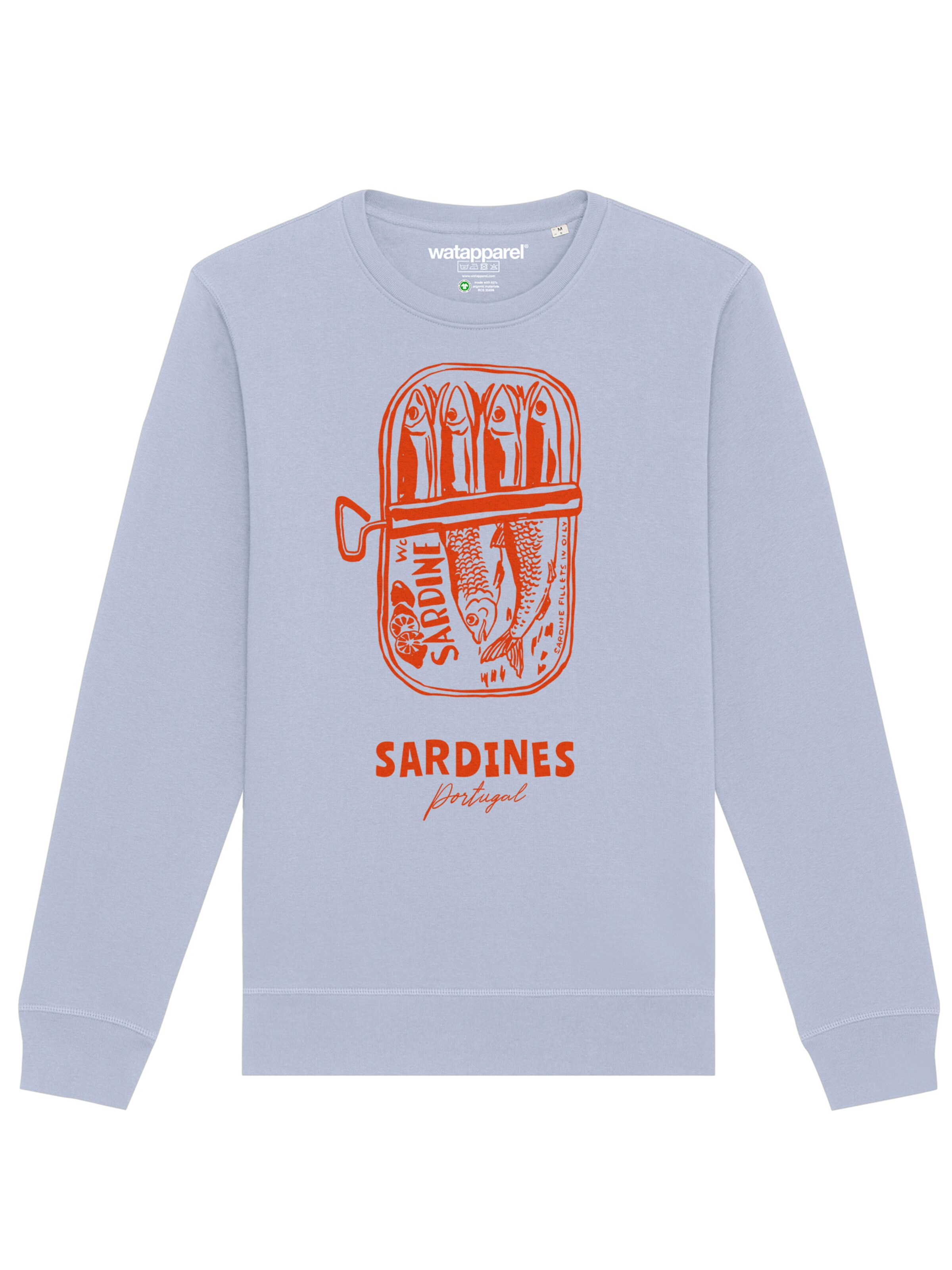 Watapparel Sweatshirt 'Sardines Portugal' in Blauw: voorkant