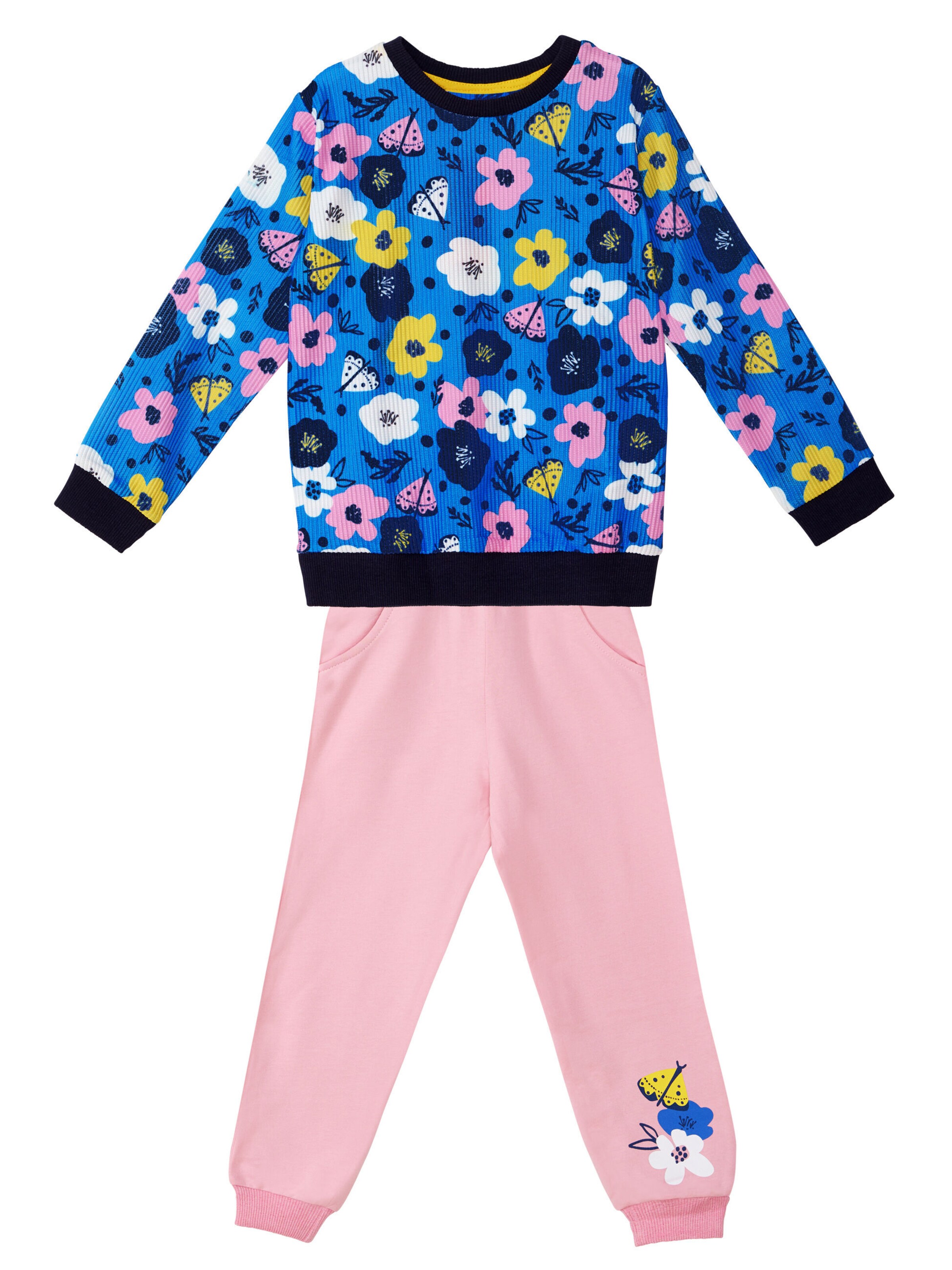 Survêtement 'Flower Garden' Denokids en rose : devant